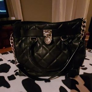 Michael Kors black leather purse